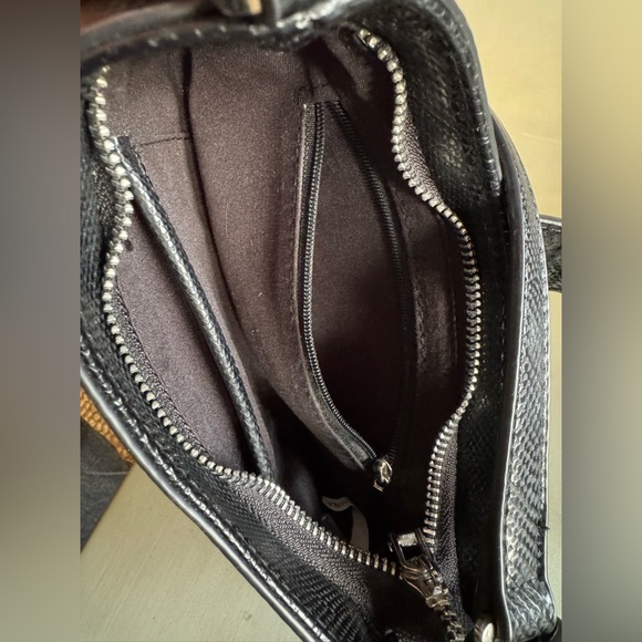 Black Faux Snake Skin Shoulder Bag - Picture 9 of 16